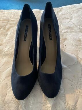 Farylrobin Size 10 Navy Suede Classic Pump Career Wear, Events, Party